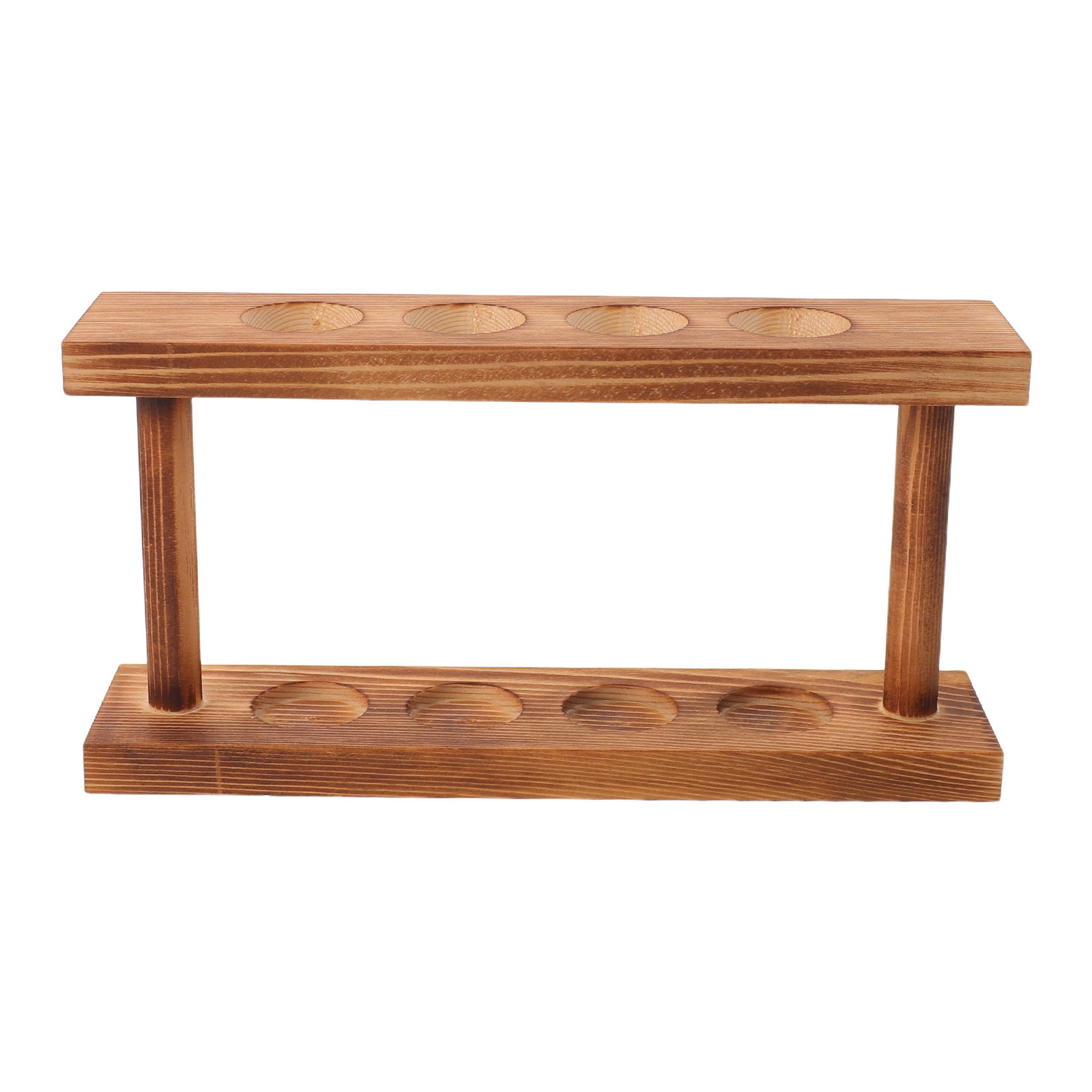 Propagation Station Vase - Holz-Pflanzenvermehrungsstation, Glas-Reagenzglas-Vasenhalter, rustikales Hydrokultur-Blumenständer, Holzsockel, Tischdeko